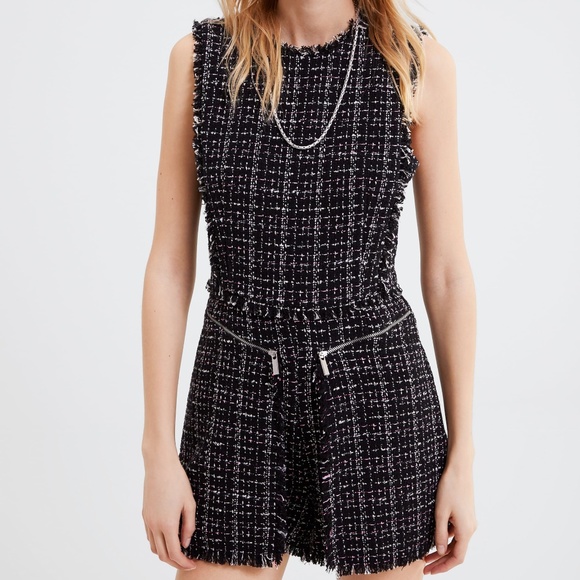 Zara Tweed Jumpsuit Romper NWT BLOGGER'S Favorite - Picture 2 of 9